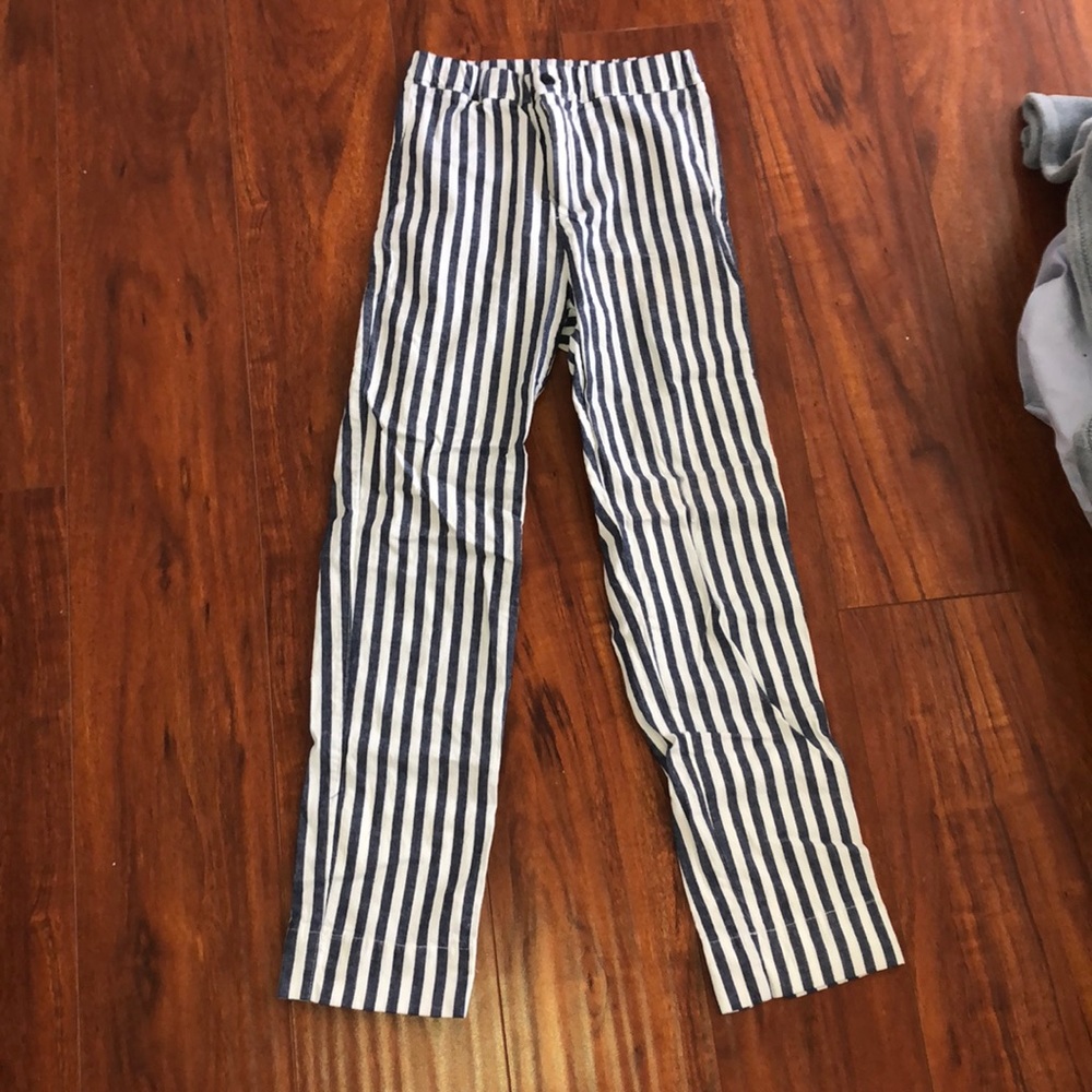 Brandy Melville high waisted striped linen pant